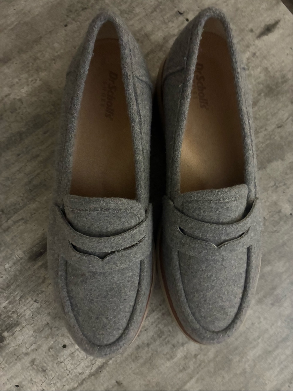 Dr. Scholl’s Women’s Nice Day Max Platform Loafers in Light Grey Wool